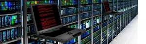 a bank of computer servers